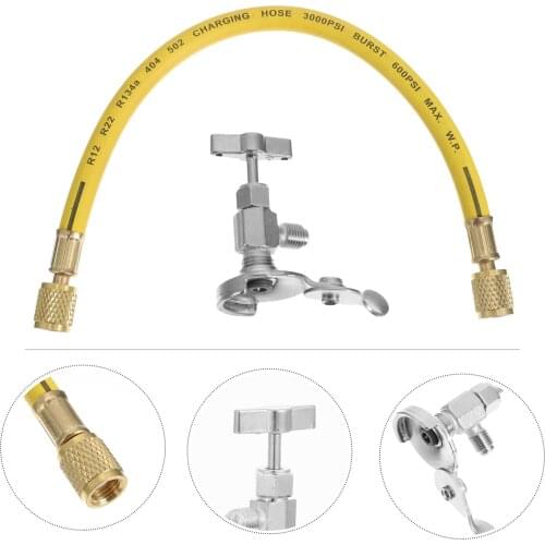 1 Set 1/2 R12 R22 R134A Car Air Conditioning Refrigerant Charge Hose with Valve