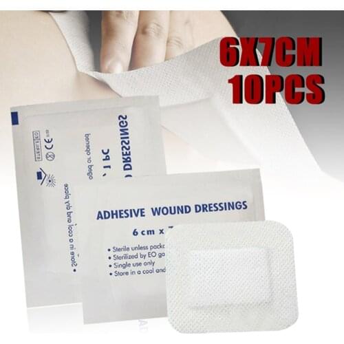 10pcs Adhesive Bandages Non-woven Large Wound Dressing Waterproof Bandage Pad Plasters Health Care