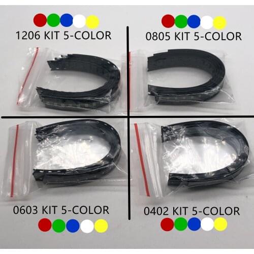100pcs=5colors x20pcs 5050 5730 1206 0805 0603 2835 0402 3528 LED Diode Assortment SMD LED Diode Kit Green/RED/White/Blue/Yellow