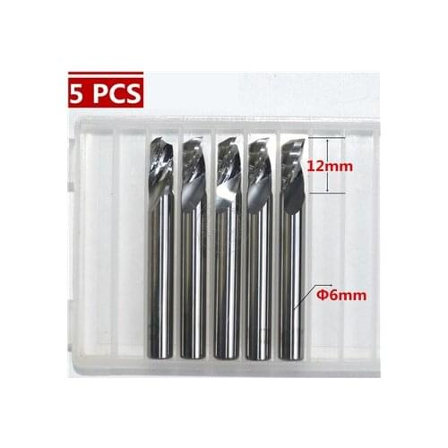 5PCS-6mm*12mm,Freeshipping,CNC wood tools,carbide End Mill,woodworking insert router bit,Tungsten milling cutter,MDF,PVC,Acrylic