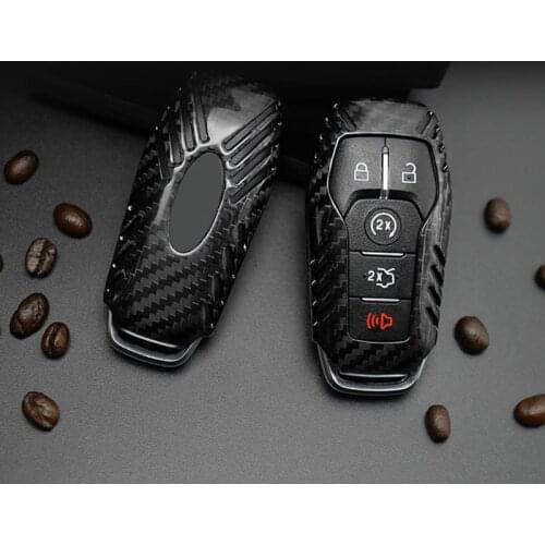 Car Carbon Fiber Key Shell Protective Cover for 2015-2017 Ford Mustang Decoration Accessories Key Cover Modification