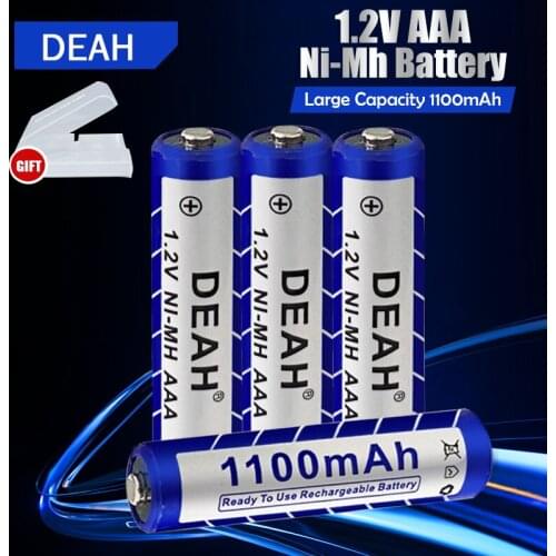 DEAH 1.2V 1100mAh Ni-MH AAA Battery For Camera Toys Remote Control Flashlight Shaver 3A AAA Pre-charged Rechargeable Batteries
