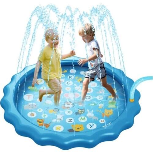 Splash Play Mat for Kids Outdoor Water Sprinkle Fun Backyard Fountain Play Mat Backyard Inflatable Pools for Children