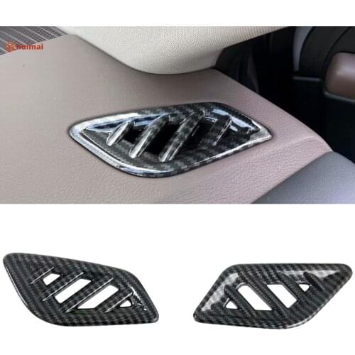 For Nissan Rogue X-trail 2021 2022 Carbon Fiber Front Air Vent AC Outlet Frame Cover Trim Car Interior Accessories 2pcs/set