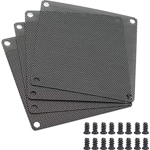 120 mm Dust Filter Computer Fan Filter Cooler PVC Black Dustproof Case Cover Computer Mesh 10 Packs with 40 Pieces of Screws