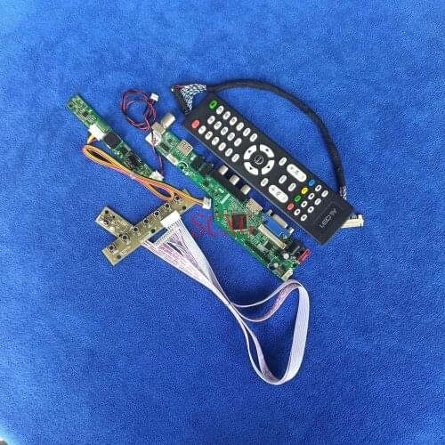 HDMI-compatible USB AV VGA LED Screen controller board KIT For LM185WH2-TLA1/TLC1/TLD1/TLE1/TRA1/TRA2 30Pin LVDS Analog 1366*768