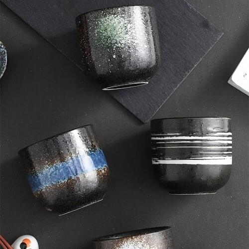 Classical Ceramic Tea Cup Straight Water Cup Retro Coffee Latte Container Sushi Drink Home Dining Table Small Tea Set