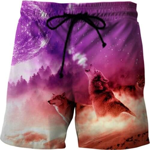 Summer mens and womens beach pants, cool 3D starry sky sports pants, printed swimming trunks, beach surf pants, beach wear