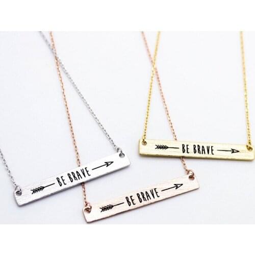 Fashion Jewelry Best Friends Statement Necklace Gold Stainless Steel Chain Necklaces For Women Be Brave Pendants Necklaces