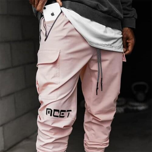 Mens Jogger Pnats Sweatpants Man Gyms Workout Fitness Cotton Trousers Male Casual Fashion Skinny Track Pants Zipper design Pants