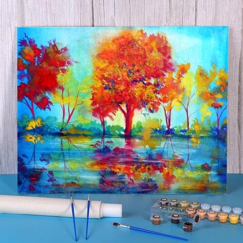 Natural Scenery Waterside DIY Paint By Numbers Complete Kit Oil Paints 50*70 Boards By Numbers Home Decoration For Adults Art