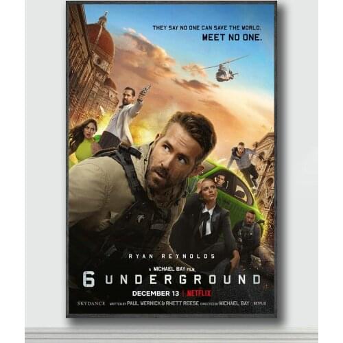 NJ131 Six Underground Movie 1 Silk Posters and Prints wall art Art Poster Home Decor