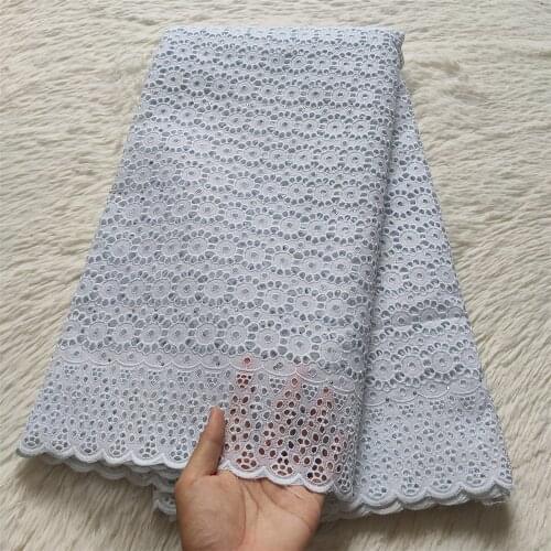 Latest 2021 High Quality African Nigerian Tulle Lace FabricCotton Embroidery Party Prom Dress Wedding Damask Guipure 2.5yard