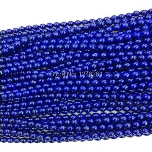 Charming 8mm Blue lapis lazuli Round Shape Loose Beads Accessory Parts For Necklace Bracelet Semi-Precious Stone 15"Wholesale