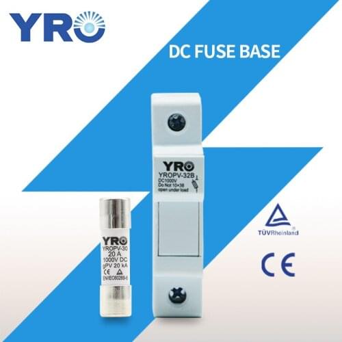 DC 1P 1000V PV Solar Fuse Fusible 10x38MM gPV with Fuse Holder for Solar PV System Protection YROPV-32B
