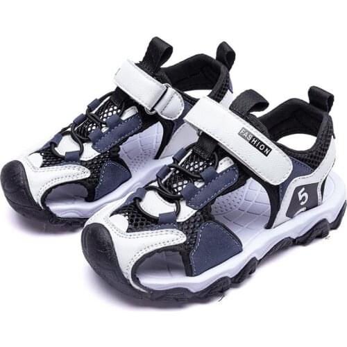 Boys Girls Sandals Childrens Beach Shoes Fashion Sports Sandals For Students Breathable Mesh Hollow Casual Shoes Size 26-37