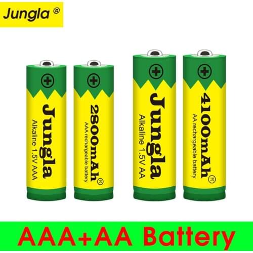 2021 New 1.5V AA 4100mAh Alkaline battery + AAA 2800mAh Alkaline Rechargeable battery aa aaa for led light toy mp3