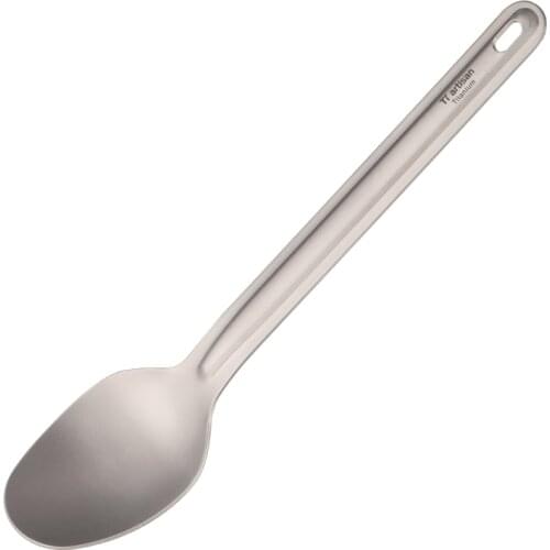 Kitchen Long Handle Titanium Spoon Lightweight Dinner Spoon Table Spoon for Home Outdoor Picnic Camping Hiking Traveling