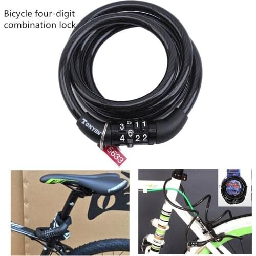 Bike Lock 4 Digit Code Combination Bicycle Lock Bicycle Security Lock Bicycle Equipment MTB Anti-theft Ring Lock