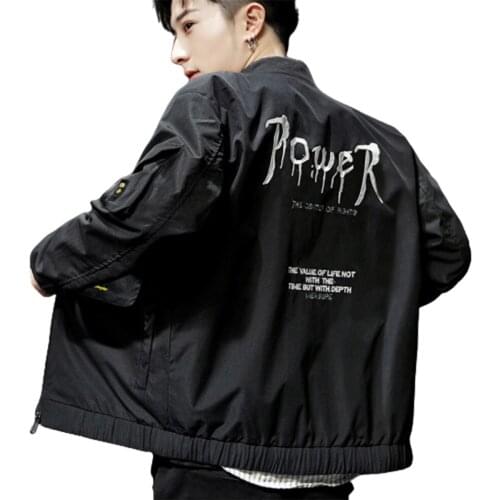 Spring 2020 new tooling jacket coat coat three-dimensional pocket thread collar printed handsome motorcycle clothing coat