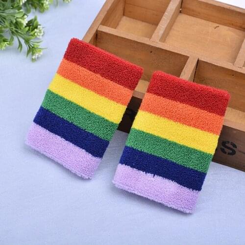 Breathable Warm Bracers Rainbow Color Soft Cotton Wrap Hand Badminton Running Fitness Men Women Wristband