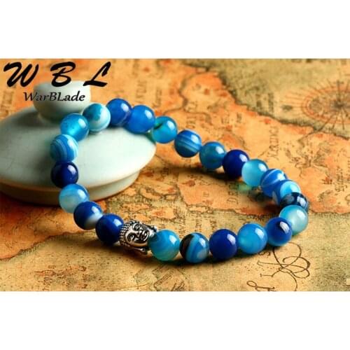 WBL 2019 Natural Stone Lava Beads Bracelet Men Charm Buddha Beads Obsidian Tiger Eye Bracelets Bangles For Women Vintage