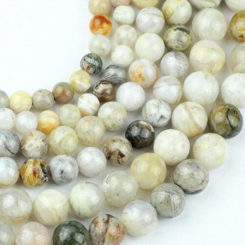 YHBZRET Natural Stone Bamboo Leaf Carnelian Round Spacer Loose Beads For Jewelry Making 6/8/10/mm DIY Bracelet Accessories