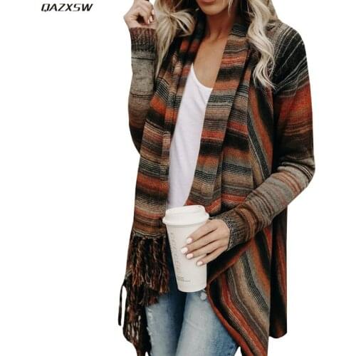 Autumn Spring Women Cardigans 2019 New Bohemian Beach Tassel Jacket Loose Casual Vintage European Coats Female Clothes AC110