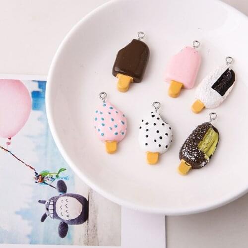 100pcs Kawaii Phone Straps Funny Cute Icecream Pendant for Mobile Phone Decoration DIY Accessories Phone Charm Pendant Wholesale