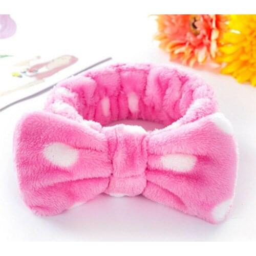 2019 Women Girls Bath Shower Make Up Headwear Big Bow Dots Striped Soft Hair Band Wrap Headband Accessories