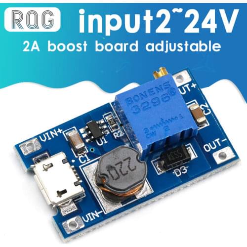 2A boost board DC-DC boost module Wide voltage input 2 24V L 5912 28V adjustable 2577