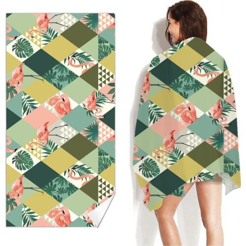 160*80cm absorbent soft double-sided velvet quick-drying beach towel printed microfiber beach towel