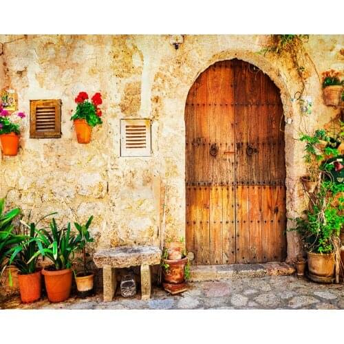 Free Shipping 3D Photo Custom European Retro Street Window Flower Pot Streetscape Restaurant Wallpaper Bedroom Hotel Mural