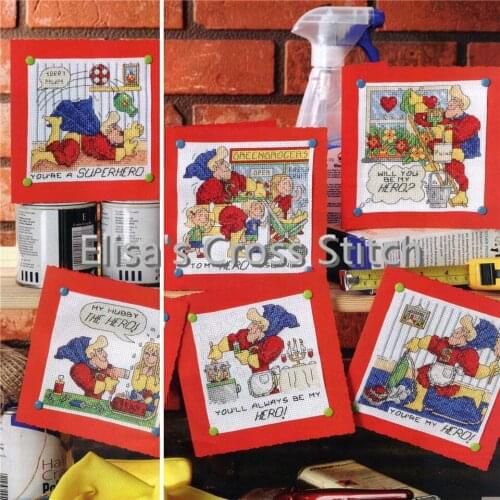CD315 14ct DIY Invitation Greeting Card Special Popular Full Set CrossStitch Greeting Card Birthday Christmas Super Hero