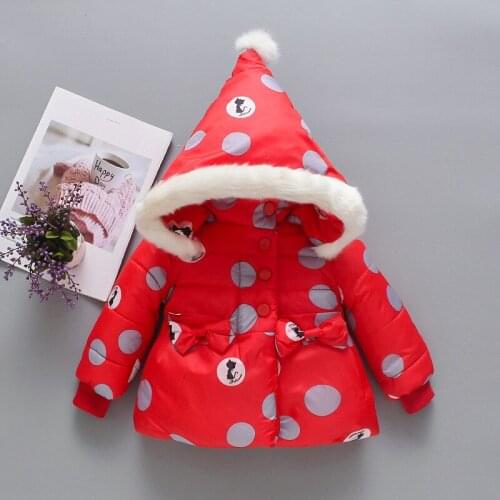 Winter girls cotton coat Korean version of infant children children thickened hooded cardigan children cotton clothing