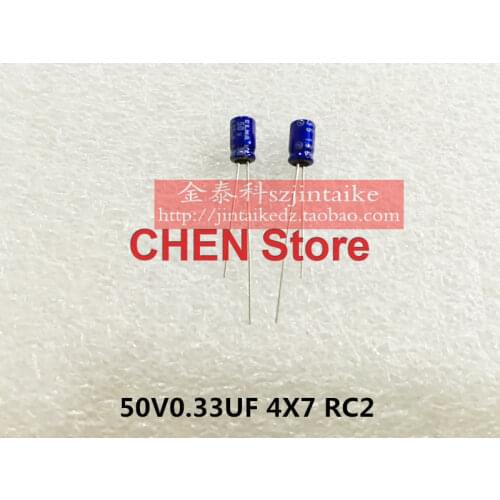 20PCS/50PCS ELNA blue robe 0.33uf 50v RC2 50V0.33UF 4X7MM audio electrolytic capacitor 0.33uF/50V Ultra small volume
