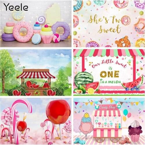 Donuts Sweet Girl Newborn Baby birthday Part Photophone Backdrop Photography Custom Photographic Background For Photo Studio