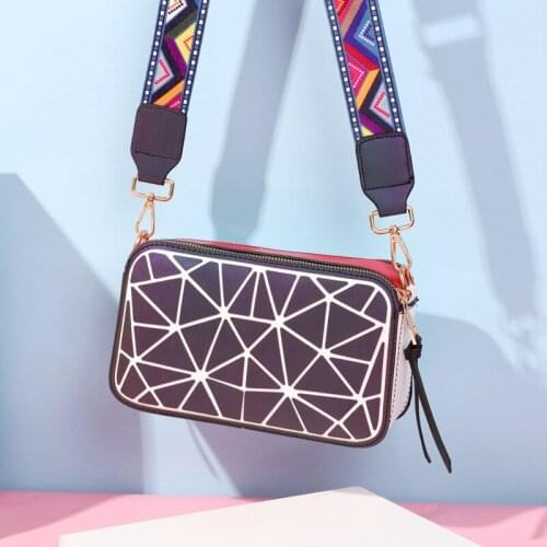 Geometric Luminous Purses Handbags Holographic Shoulder Crossbody Bag
