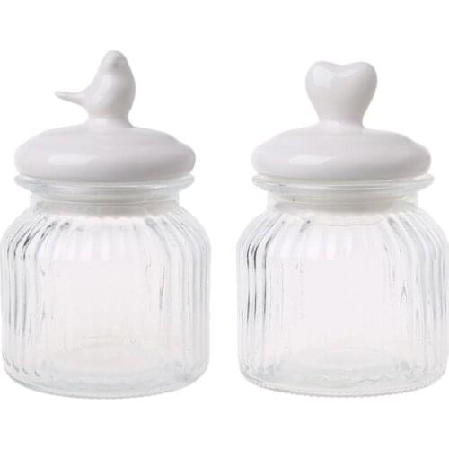 Nordic Ceramic Glass Candy Jars Sealed Cans Kitchen Food Storage Bottle Spices