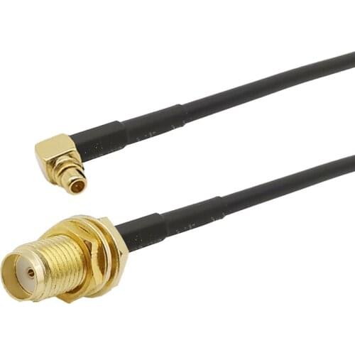 RG174 SMA Jack to MMCX Plug Connector Cable ALLISHOP RF MMCX Male Right Angle Switch SMA Female Plug Pigtail Cable