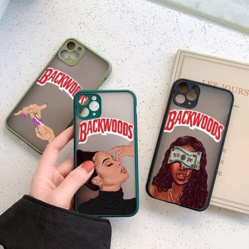 ZUIDID Cool Black Girl Backwoods Phone Case For iPhone 11 12 Pro XS MAX X XR 7 SE20 8 6Plus Cartoon Hard Clear Cover Matte Coque