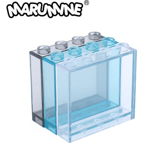 Marumine MOC Brick 50PCS Wall Element 1x4x3 Houses Block Window 87543 Glass Panel Assembles Particles Compatible Educational Toy