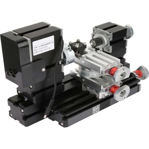 DIY Mini Metal Rotating Lathe 60W 12000RPM Motor Standardized for Wood Metal Glass Plastic Machining 12V DC/5A