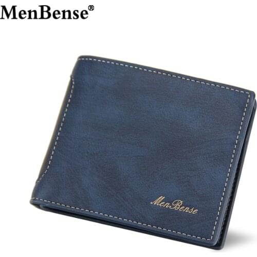 MenBense Mens Wallet Patchwork PU Leather Mini Wallets Short Clutch Handbag Card Bag Purse Coin Change Pocket