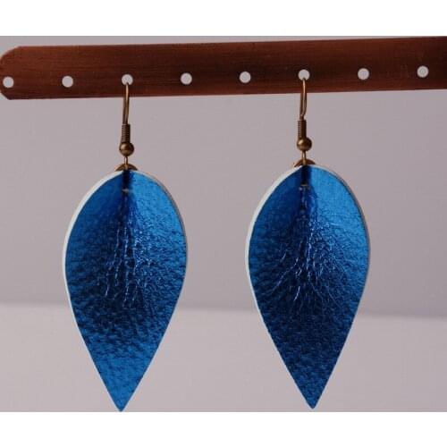 Rainbery New Teardrop Leather Earrings Antique Looking Various MultiColors Long Pendants Leather Bohemia Dangle Earrings JE0602
