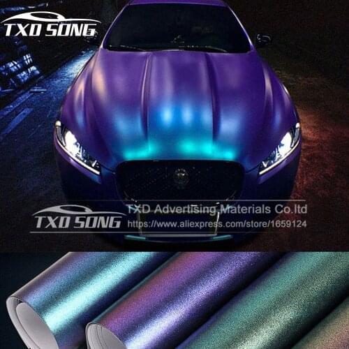 New arrival Chameleon pearl glitter vinyl sticker Dark blue to purple Chameleon car wrap film Pearl glitter diamond vinyl film