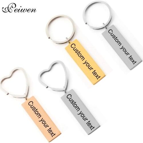 Personalized Customized Text Keychain Anti-lost Keyring Private Custom Engraved Your Name Text Keyrings Signature Key Chain Gift