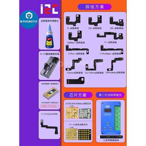 I2C IFace V8 Dot Matrix Projection Repair Detector Face ID Reading Writing Programmer for IPHONE X-11 ProMax 12 Mini / IPad A12