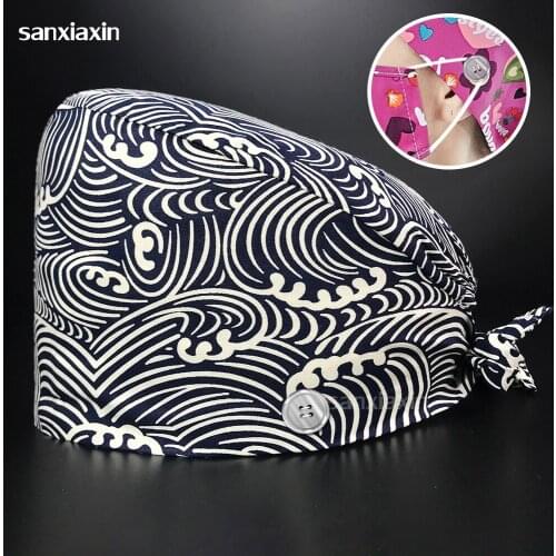 Adjustable Surgical Hat Pet Grooming Scrubs Hat Hospital Doctor Nursing Work Hat Dental Clinic Scrubs Cap 100%cotton Accessories