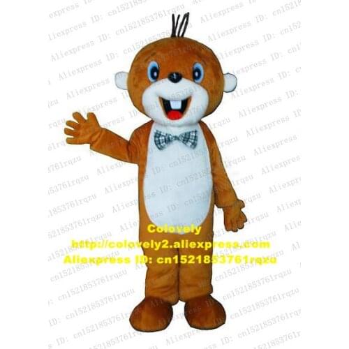 Groundhog Bobac Tarabagane Sisel Beaver Nutria Coypu Otter Lutra Mascot Costume Adult There Are Five Hairs On Head Top zz4262